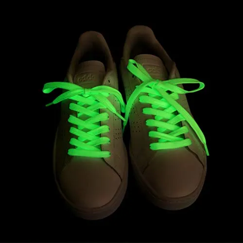 5Chaos Neon Glow Shoelaces, Cool Funny Green Shoe Laces for Women Kids Girls Men, Fun Custom Shoestring with Aglets 1Pair (39" (100CM), Neon Green)