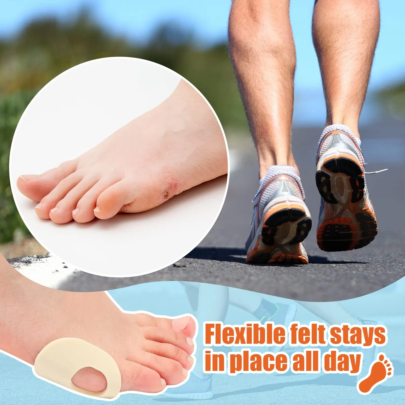 72 Count Soft Foam Callus Cushions Oval Corn Cushion Pads Self Stick Adhesive Foot Care Cushions Waterproof Corn Protectors for Feet Women Men (Beige) Beige