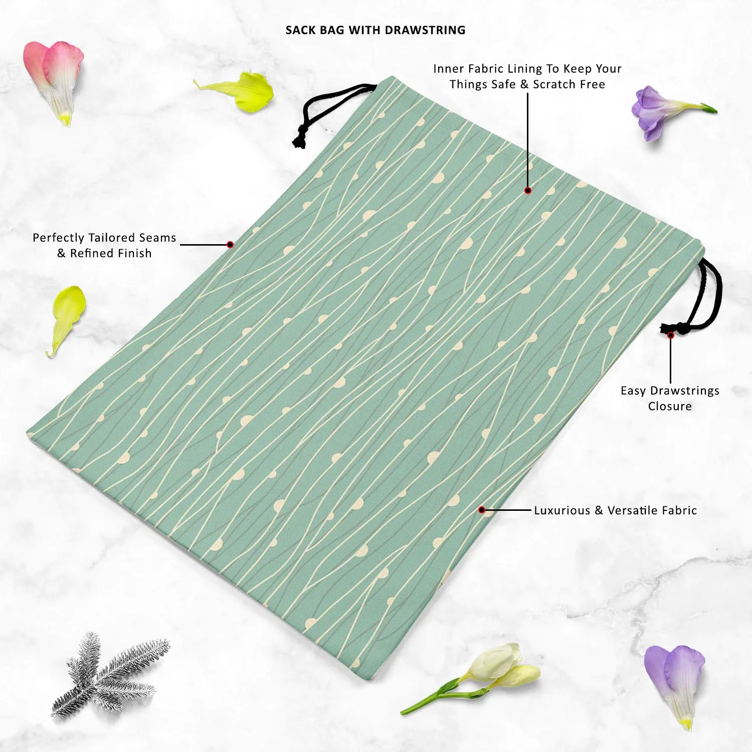 Abstract Style D1 Reusable Sack Bag | Bag for Gym, Storage, Vegetable & Travel