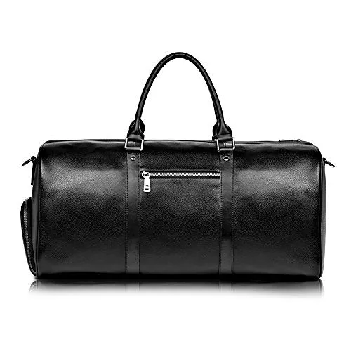 Bostanten Genuine Leather Travel Weekender Overnight Duffel Bag Gym Sports Luggage Bags For Men