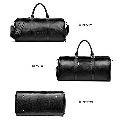 Bostanten Genuine Leather Travel Weekender Overnight Duffel Bag Gym Sports Luggage Bags For Men