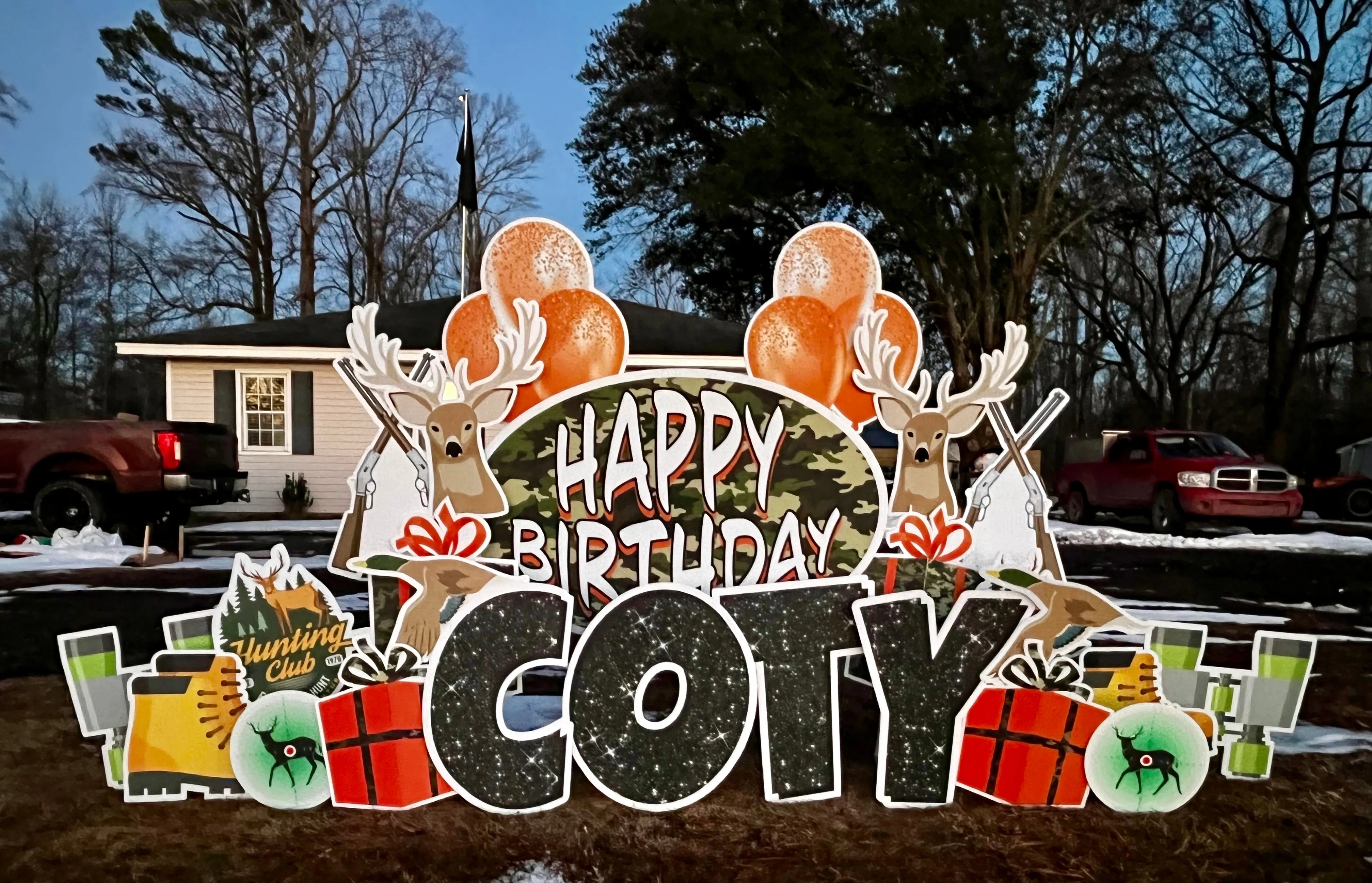 Camo Birthday Lawn Sign Rental
