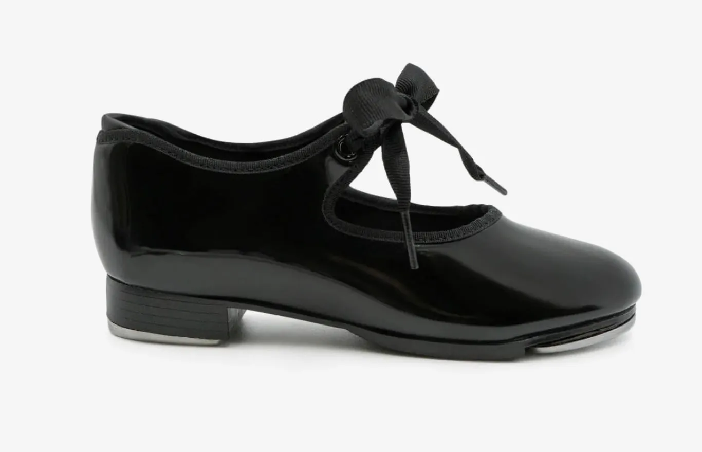 Capezio “Jr Tyette” Patent Leather Ribbon Tap Shoe: Size 8 to 3