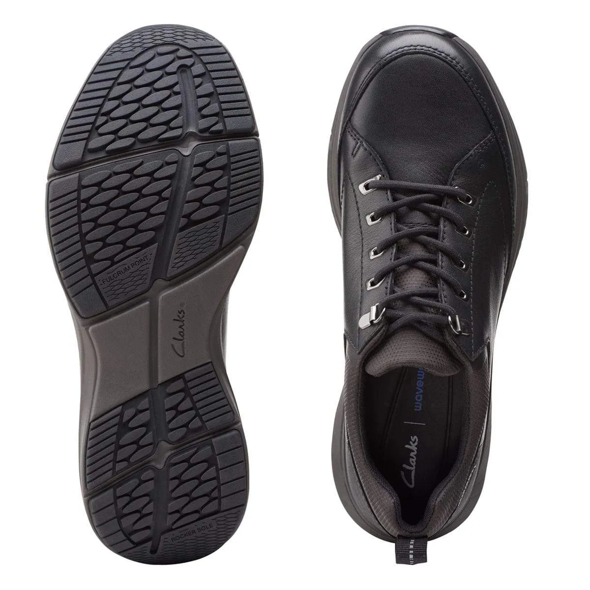 Clarks Men's Wave Vibe 2.0 Sneakers- Black Leather