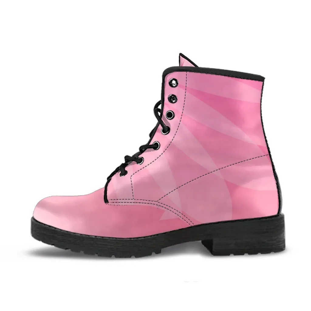 Combat Boots - Shades in Sweet Pink |  Boho Shoes, Handmade Lace Up Boots, Vegan Leather Lace Up Boots, Aesthetic Shoes, Sorority Shoes