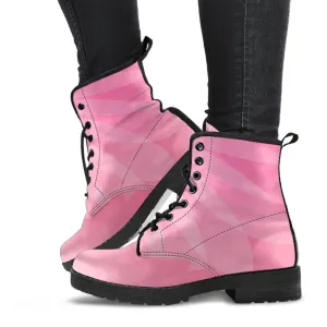 Combat Boots - Shades in Sweet Pink |  Boho Shoes, Handmade Lace Up Boots, Vegan Leather Lace Up Boots, Aesthetic Shoes, Sorority Shoes