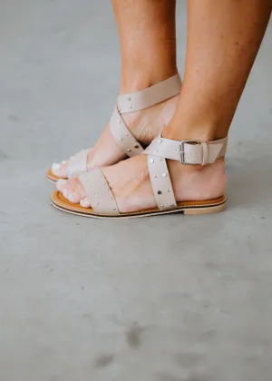Cross Me Studded Sandals