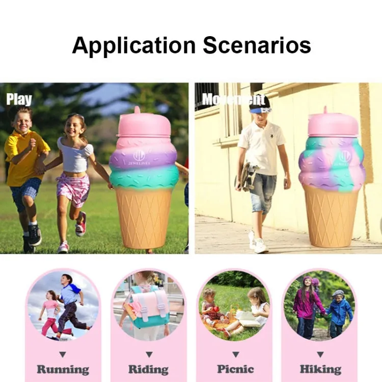 Cute Cartoon Foldable Sports Water Bottle, Color: Ice Cream