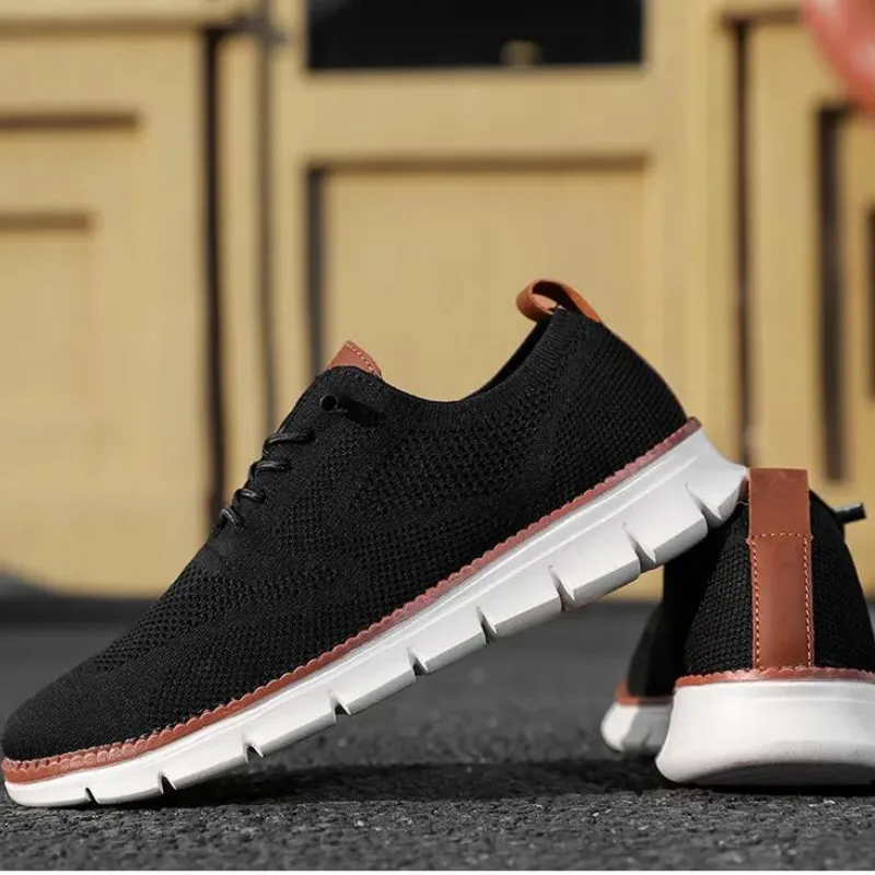 Cuzcare Orthopedic Men Shoes Ultra-light Flyknit Comfort Slip on Loafers Urban Shoes