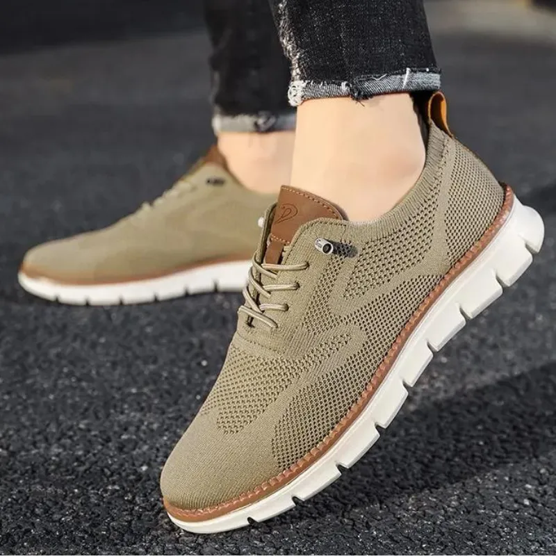 Cuzcare Orthopedic Men Shoes Ultra-light Flyknit Comfort Slip on Loafers Urban Shoes