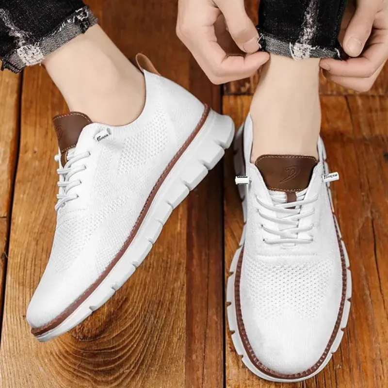 Cuzcare Orthopedic Men Shoes Ultra-light Flyknit Comfort Slip on Loafers Urban Shoes