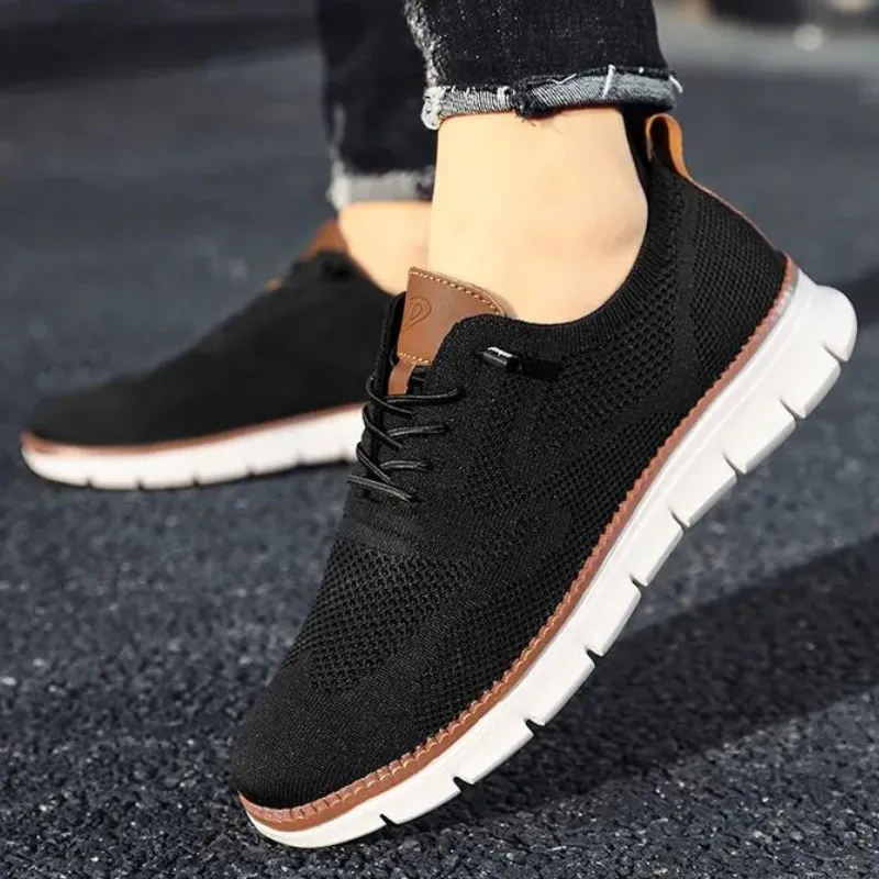 Cuzcare Orthopedic Men Shoes Ultra-light Flyknit Comfort Slip on Loafers Urban Shoes