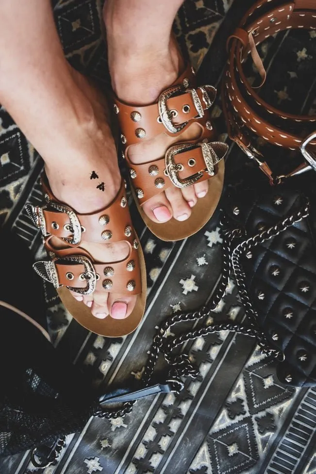 Double Buckle Down Sandals