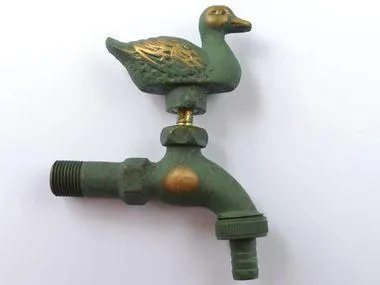 Duck Ornamental Verdigris Garden Tap