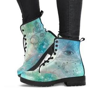 Fashion Combat Boots - Esoteric Art #101 | Unisex Custom Shoes, Vegan Leather Boots Women, Women's Boots, Boots Men, Aesthetic Shoes