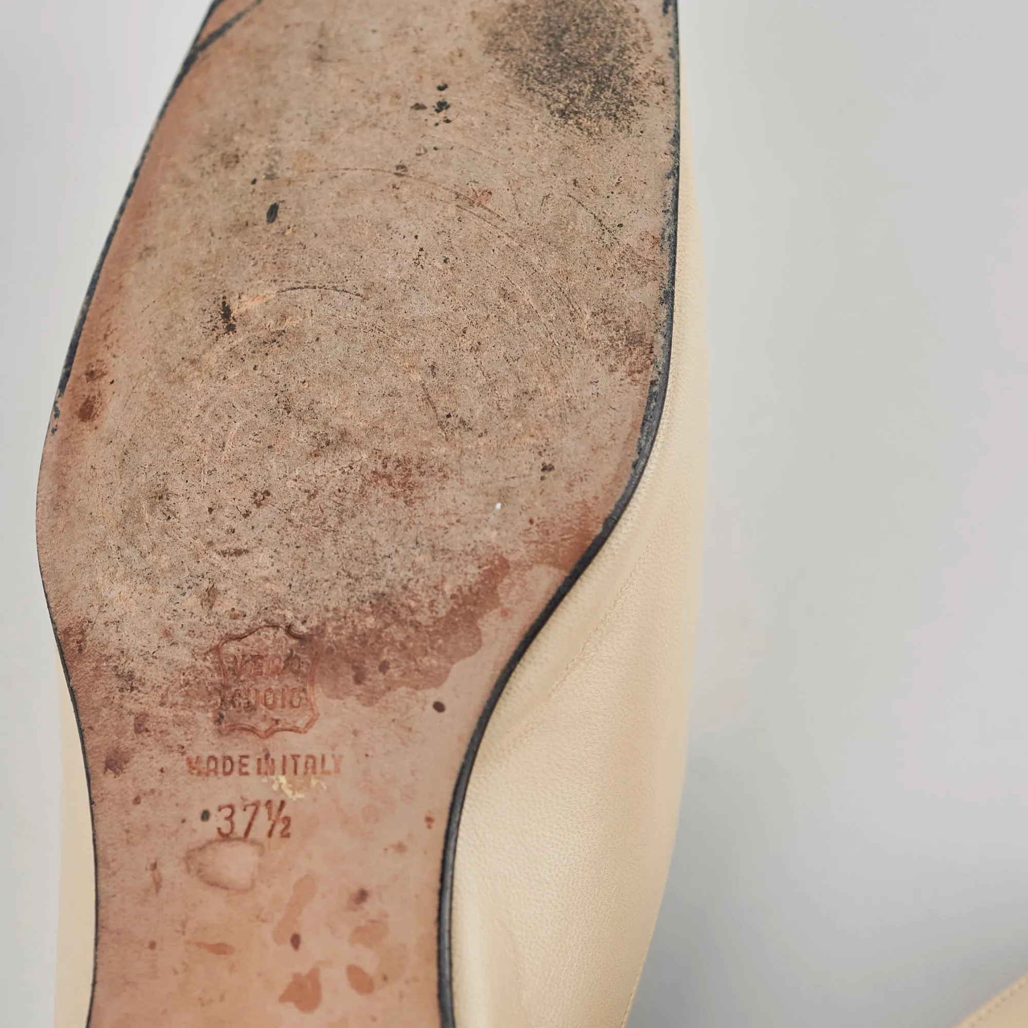 Fendi Cream Flat Mules Nappa Avorio 37.5