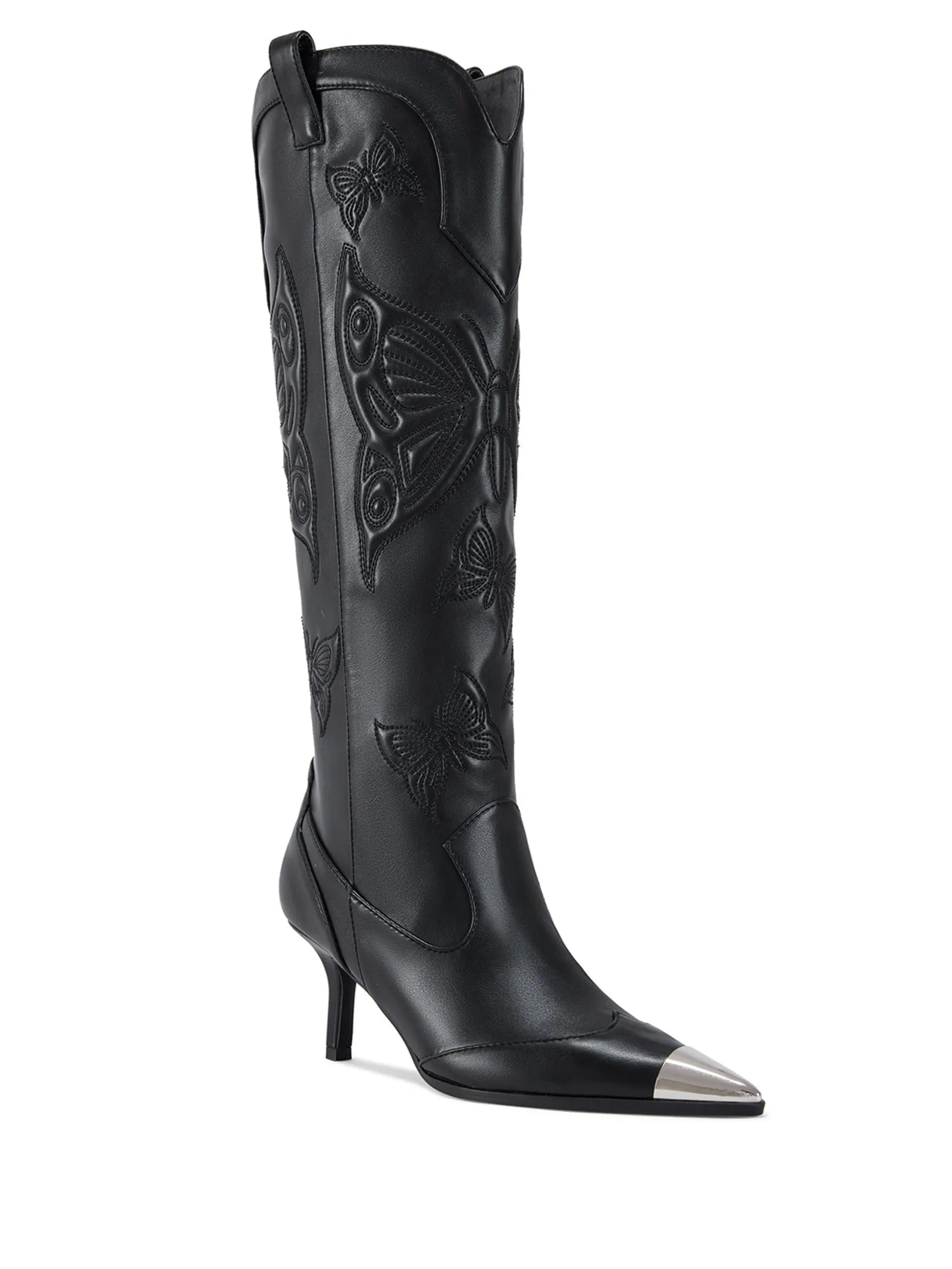 FLORYAN-BLACK WESTERN STILETTO BOOT