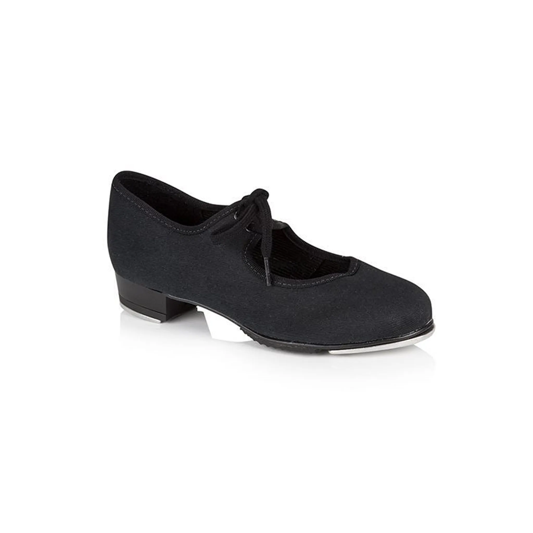 Freed Lexie Black Girls Canvas Tap Shoes Lace Heel Toe Taps