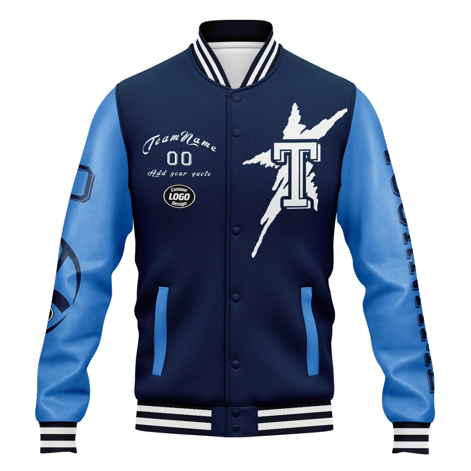 Gift Ideas,Custom Black Blue Carolina Jacket and Sports Shoes Combo Offer Personalized Combo ZH-D020294-5