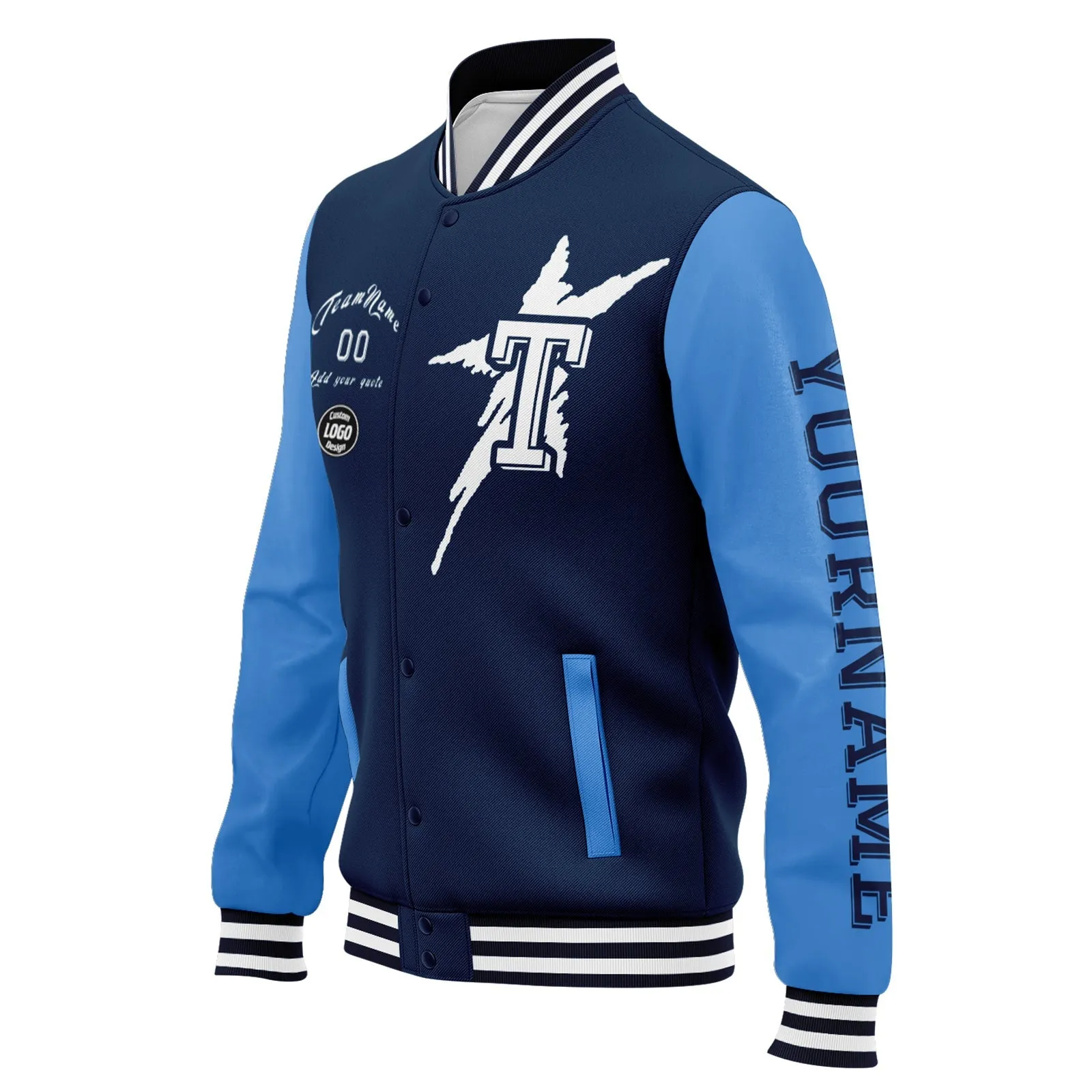 Gift Ideas,Custom Black Blue Carolina Jacket and Sports Shoes Combo Offer Personalized Combo ZH-D020294-5