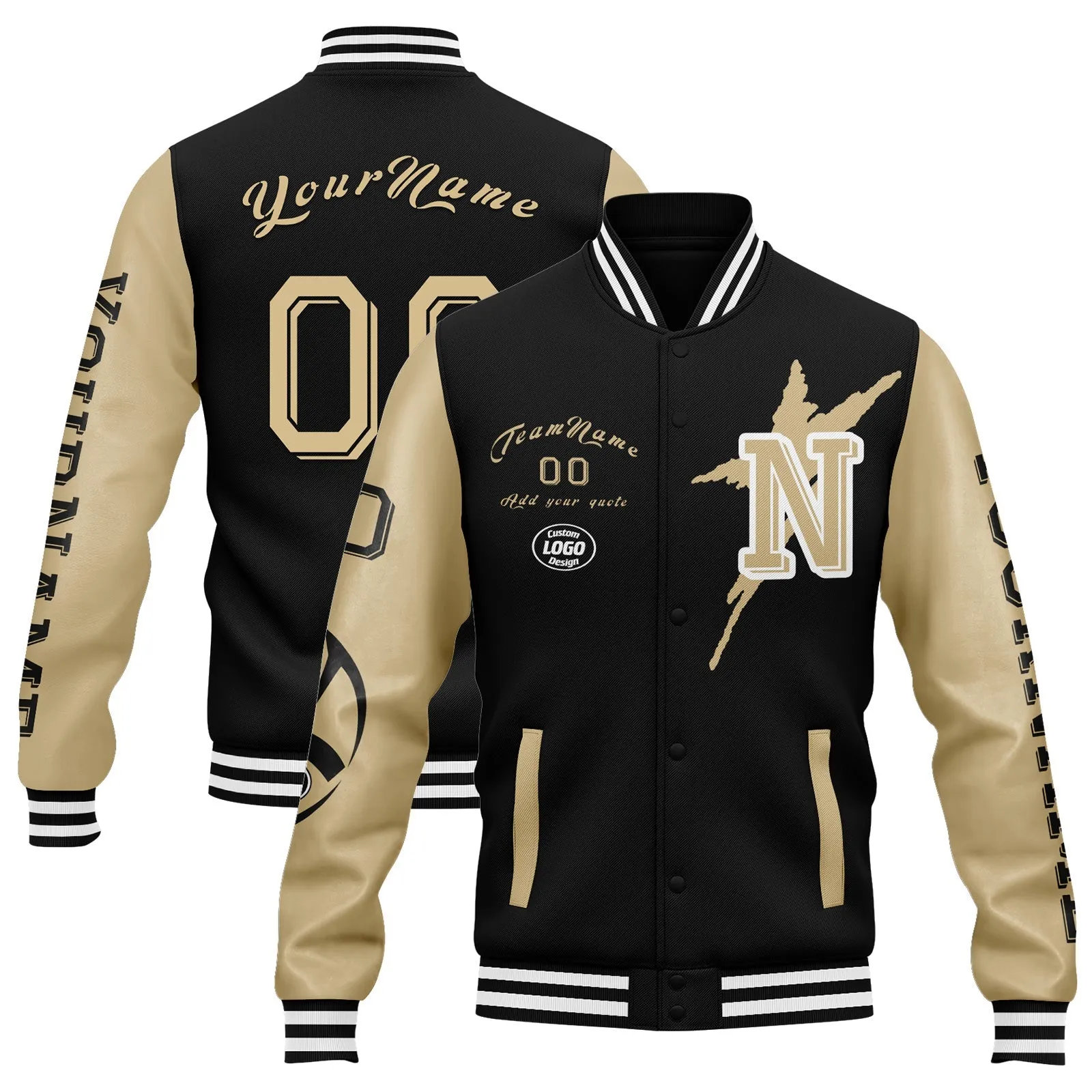Gift Ideas,Custom Black Gold New Orleans Jacket and Sports Shoes Combo Offer Personalized Combo ZH-D020294-19
