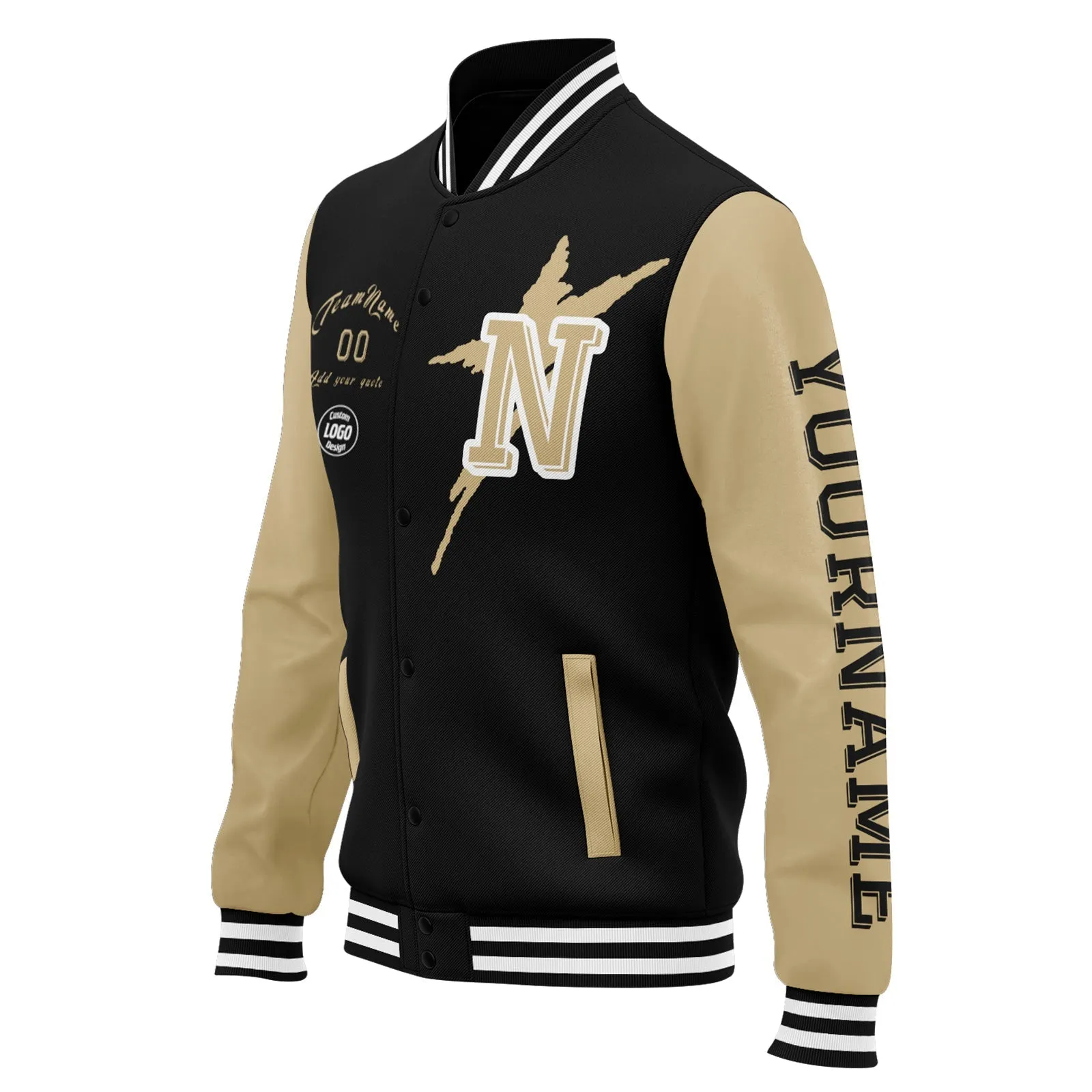Gift Ideas,Custom Black Gold New Orleans Jacket and Sports Shoes Combo Offer Personalized Combo ZH-D020294-19