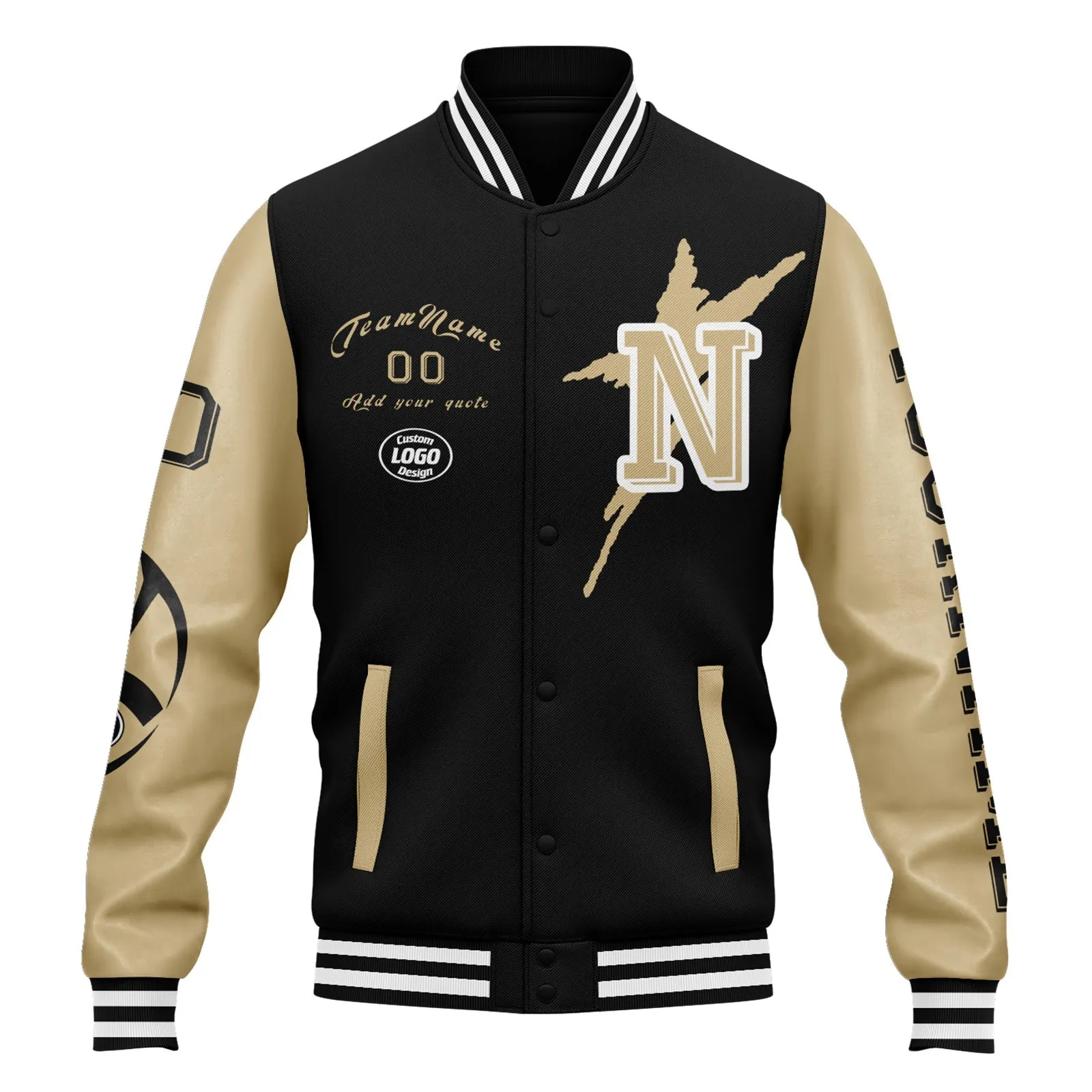 Gift Ideas,Custom Black Gold New Orleans Jacket and Sports Shoes Combo Offer Personalized Combo ZH-D020294-19