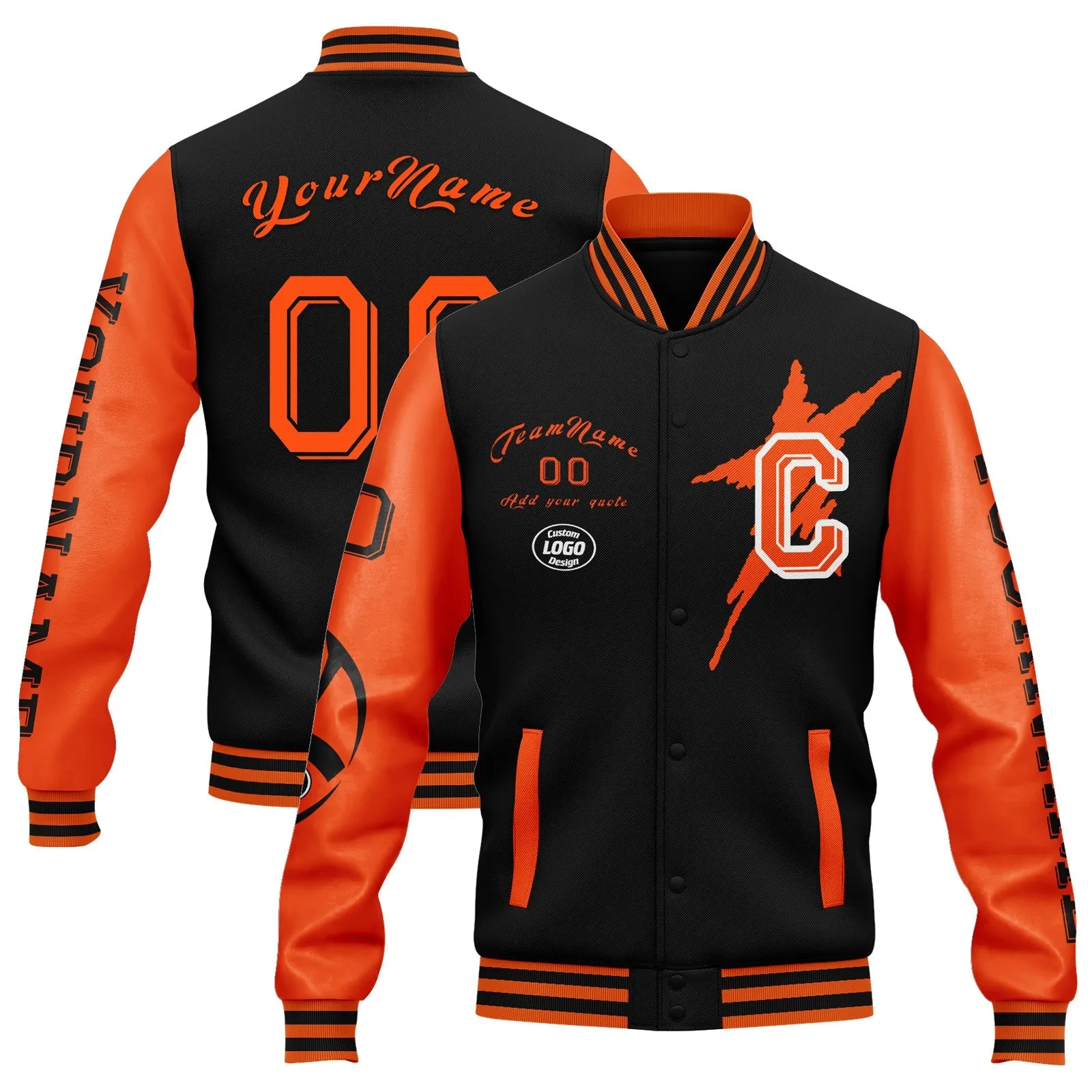 Gift Ideas,Custom Black Orange Cincinnati Jacket and Sports Shoes Combo Offer Personalized Combo ZH-D020294-6