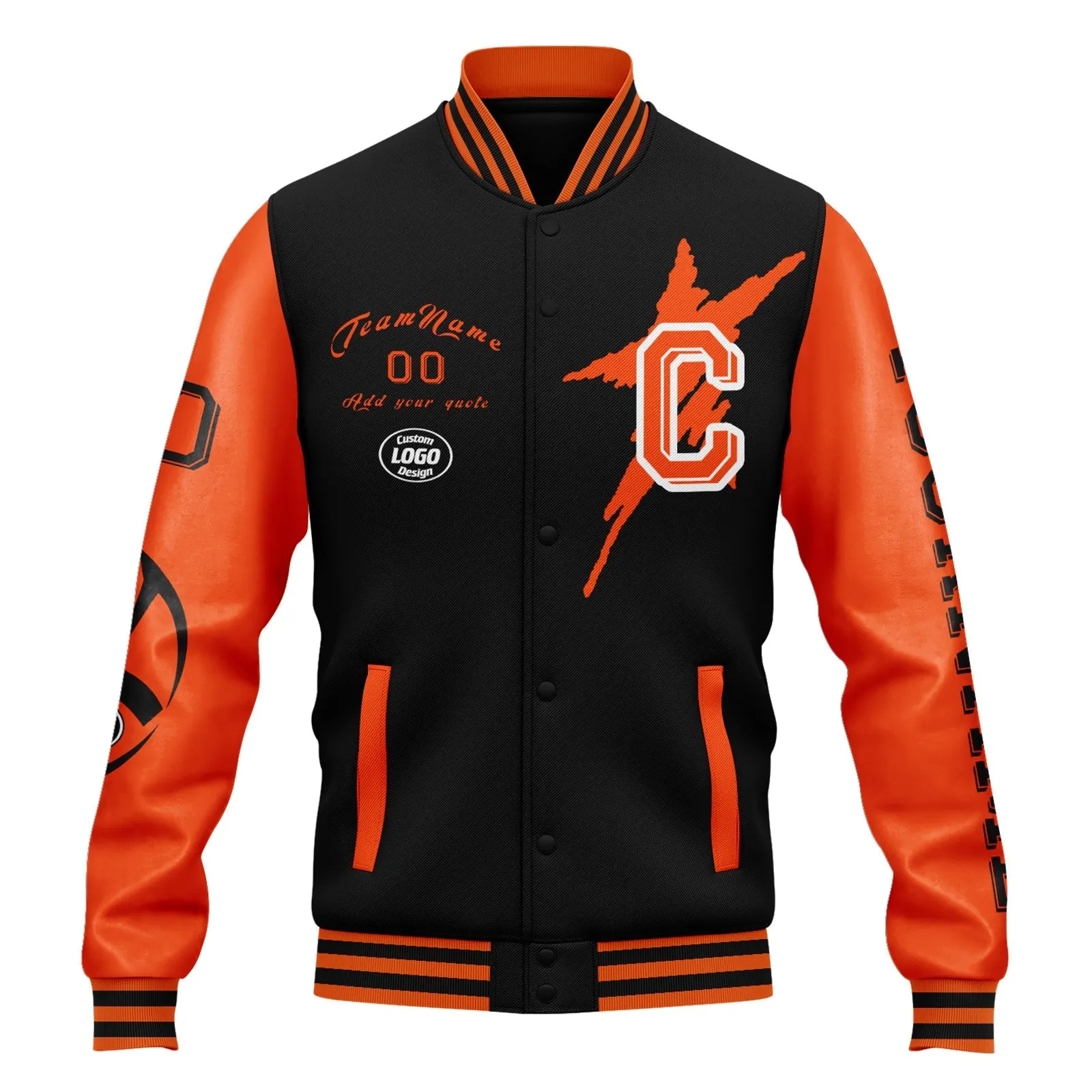Gift Ideas,Custom Black Orange Cincinnati Jacket and Sports Shoes Combo Offer Personalized Combo ZH-D020294-6