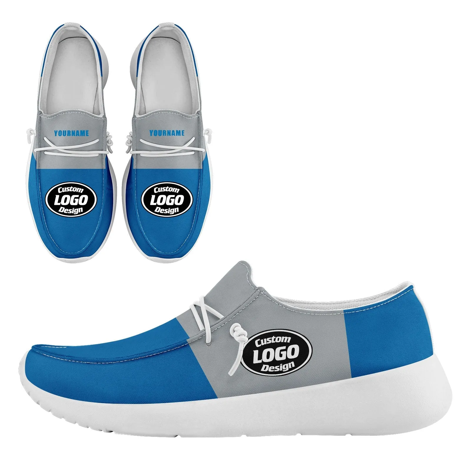 Gift Ideas,Custom Blue Gray Detroit Jacket and Sports Shoes Combo Offer Personalized Combo ZH-D020294-11