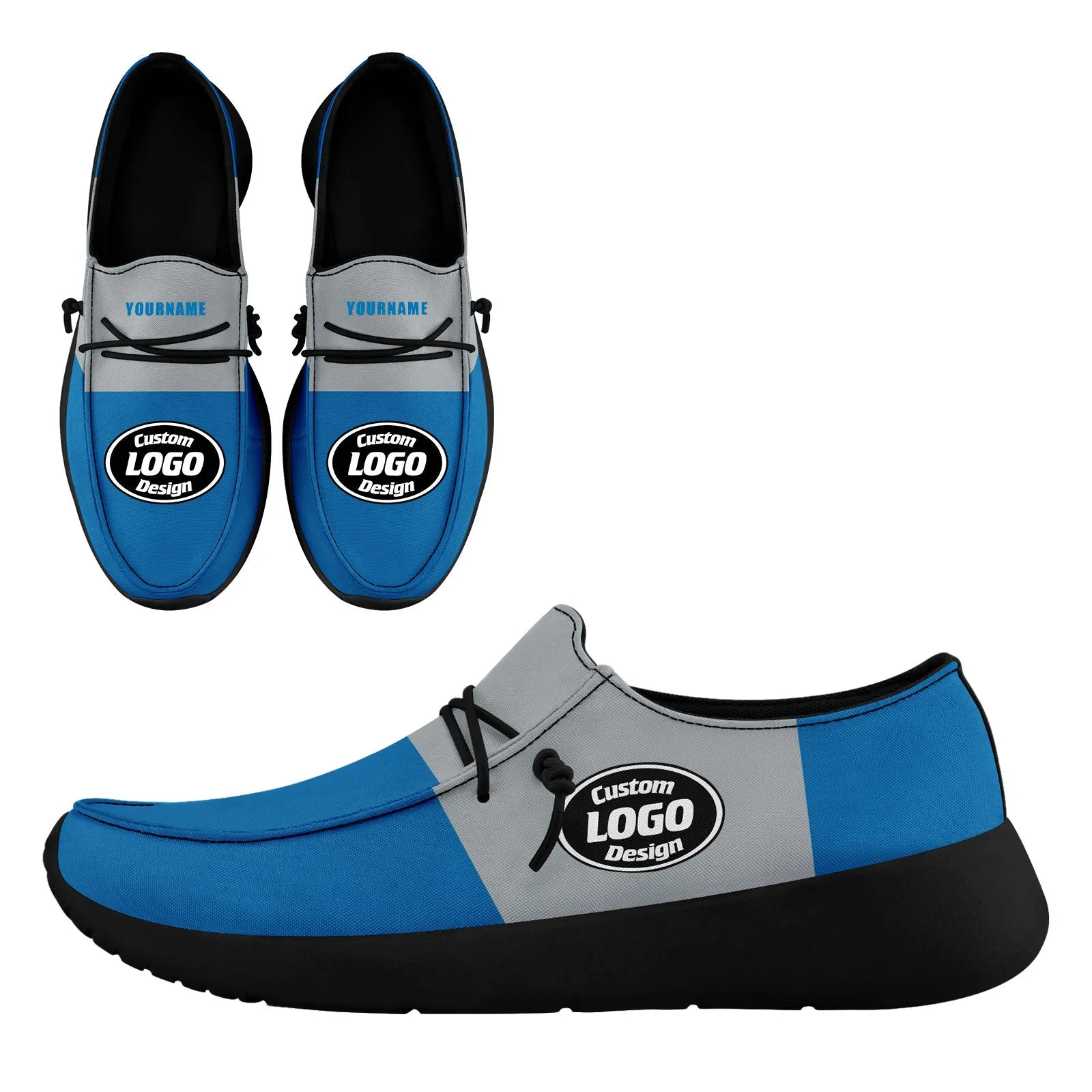 Gift Ideas,Custom Blue Gray Detroit Jacket and Sports Shoes Combo Offer Personalized Combo ZH-D020294-11