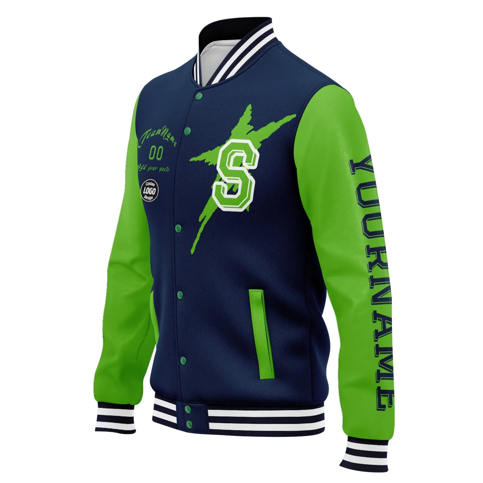 Gift Ideas,Custom Blue Green Seattle Jacket and Sports Shoes Combo Offer Personalized Combo ZH-D020294-27