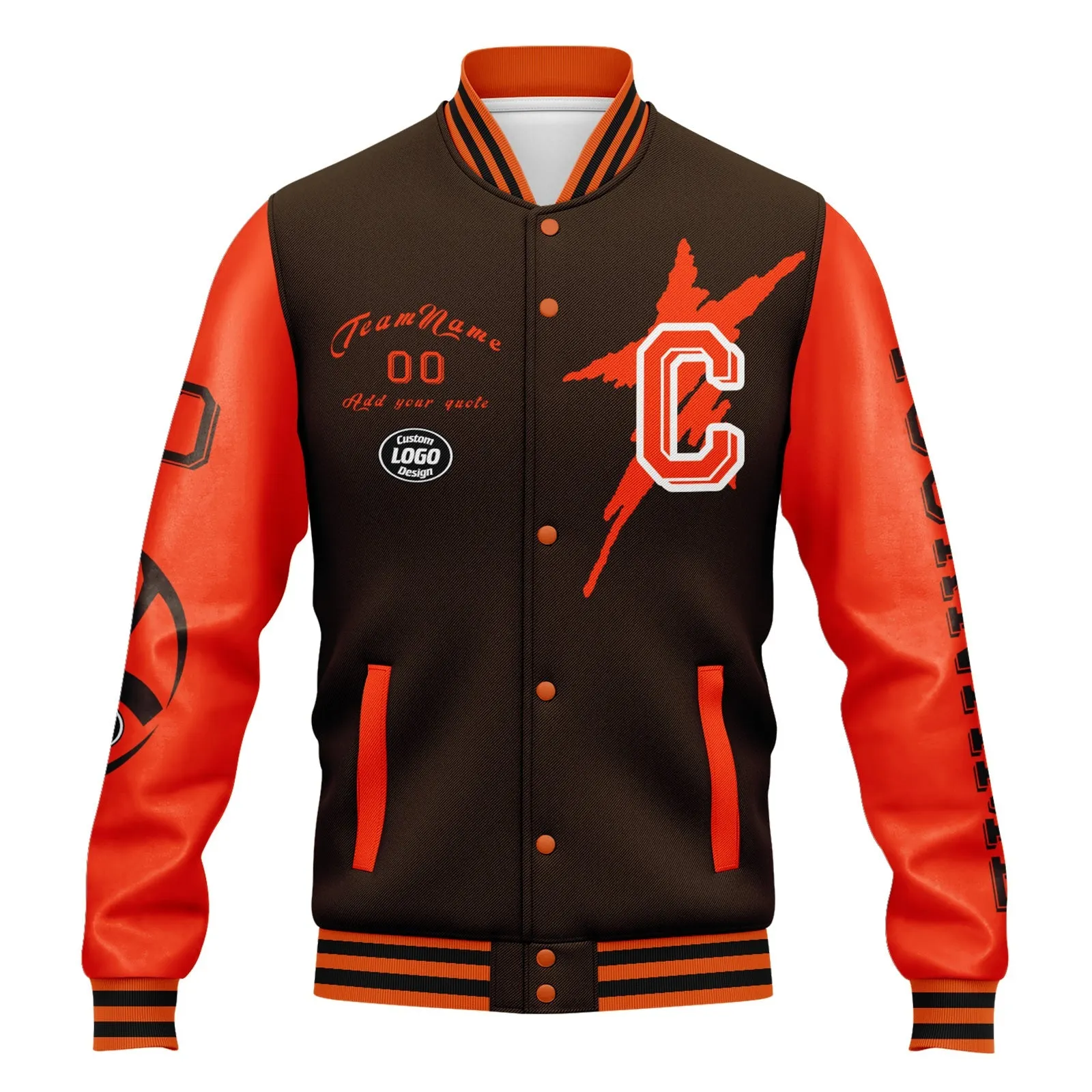 Gift Ideas,Custom Brown Orange Cleveland Jacket and Sports Shoes Combo Offer Personalized Combo ZH-D020294-8