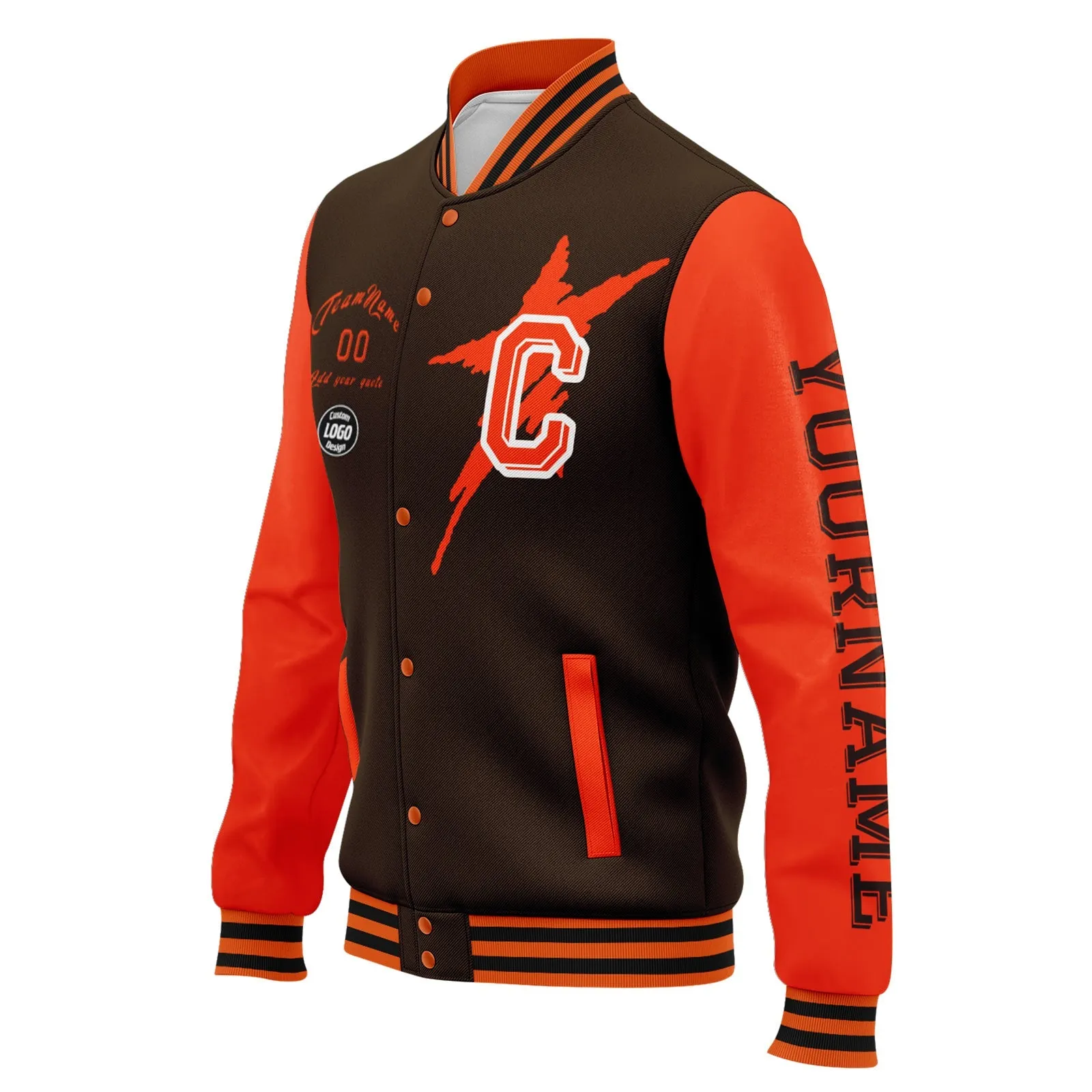 Gift Ideas,Custom Brown Orange Cleveland Jacket and Sports Shoes Combo Offer Personalized Combo ZH-D020294-8