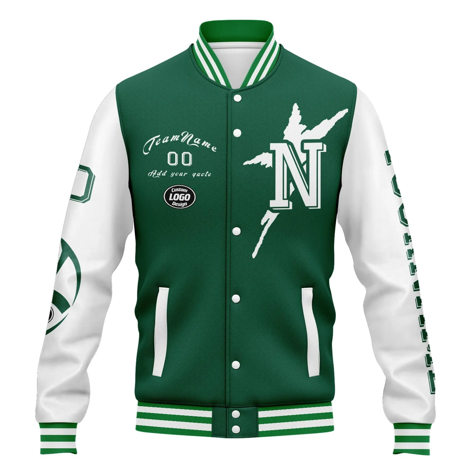 Gift Ideas,Custom Green White New York Jacket and Sports Shoes Combo Offer Personalized Combo ZH-D020294-28