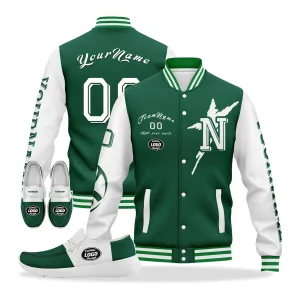 Gift Ideas,Custom Green White New York Jacket and Sports Shoes Combo Offer Personalized Combo ZH-D020294-28