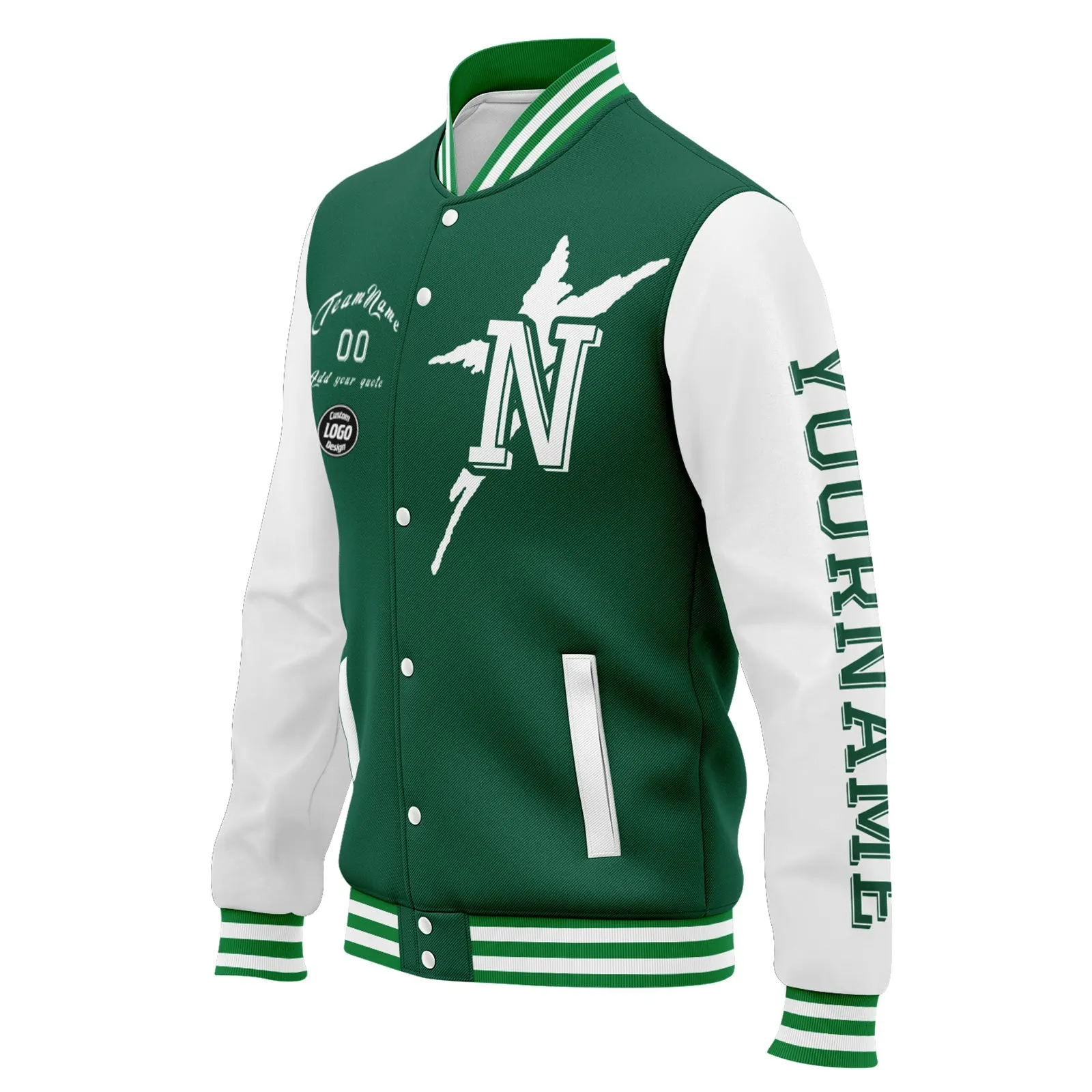 Gift Ideas,Custom Green White New York Jacket and Sports Shoes Combo Offer Personalized Combo ZH-D020294-28