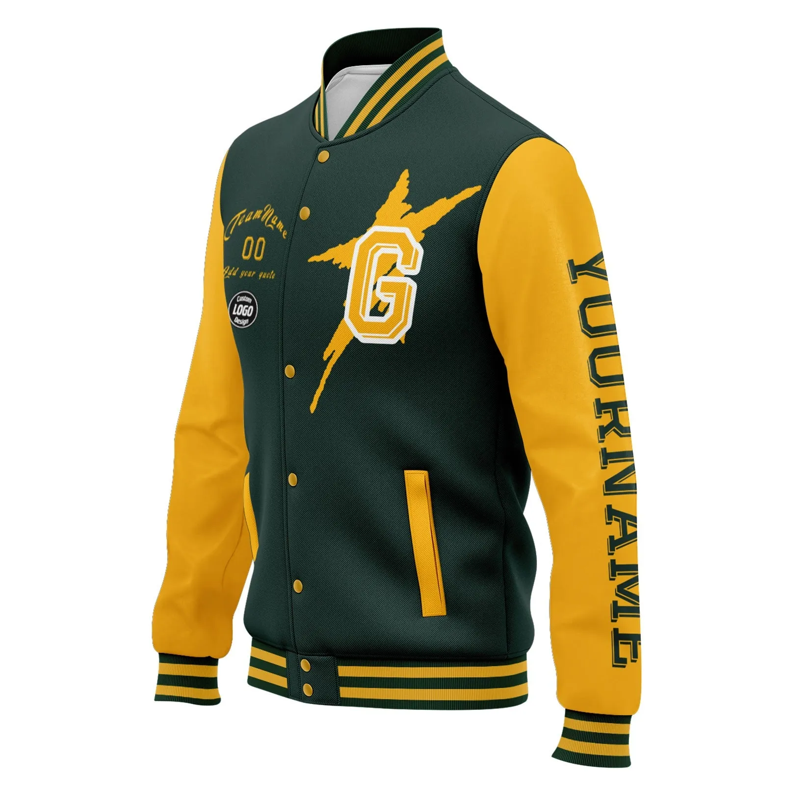 Gift Ideas,Custom Green Yellow Green Bay Jacket and Sports Shoes Combo Offer Personalized Combo ZH-D020294-13