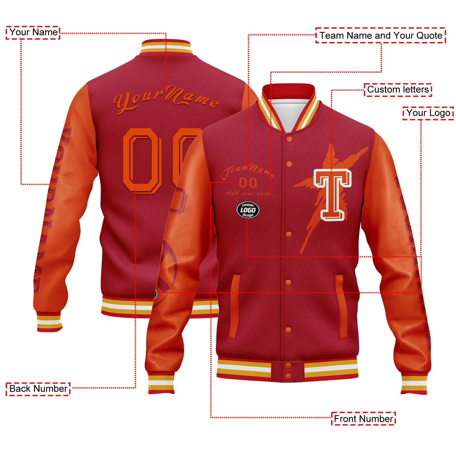 Gift Ideas,Custom Red Orange Tampa Bay Jacket and Sports Shoes Combo Offer Personalized Combo ZH-D020294-29