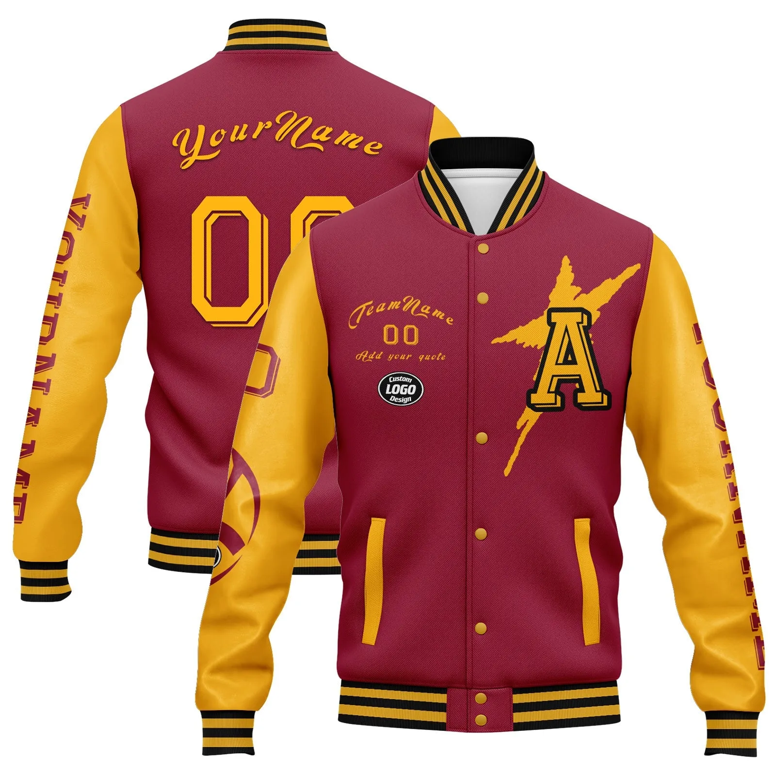 Gift Ideas,Custom Red Yellow Black Arizona Jacket and Sports Shoes Combo Offer Personalized Combo ZH-D020294-1