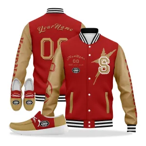 Gift Ideas,Custom Red Yellow San Francisco Jacket and Sports Shoes Combo Offer Personalized Combo ZH-D020294-25