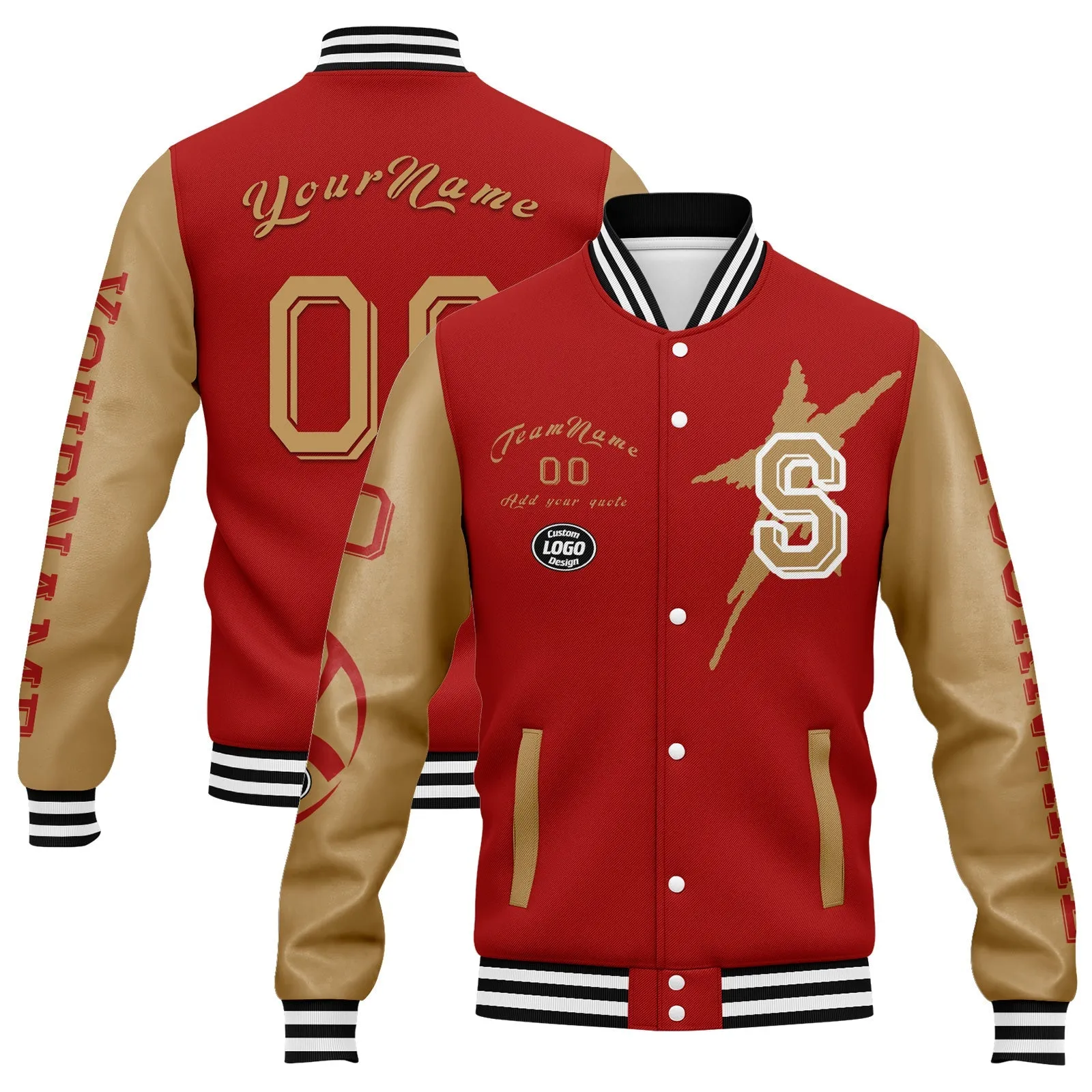 Gift Ideas,Custom Red Yellow San Francisco Jacket and Sports Shoes Combo Offer Personalized Combo ZH-D020294-25