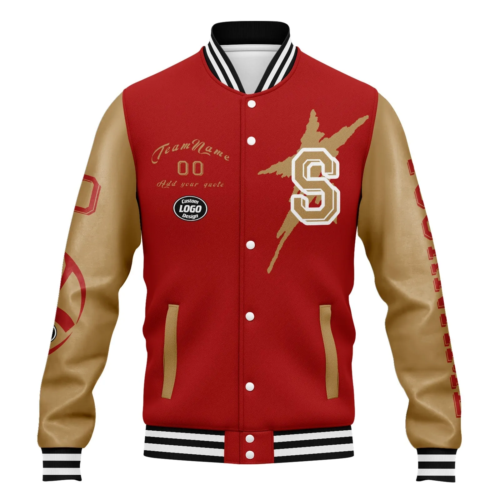Gift Ideas,Custom Red Yellow San Francisco Jacket and Sports Shoes Combo Offer Personalized Combo ZH-D020294-25