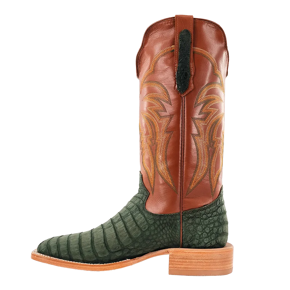 Men's R. Watson Nubuck Olive Green Caiman Boots