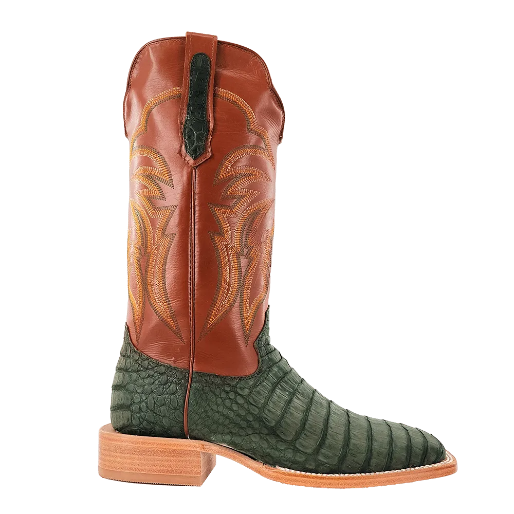 Men's R. Watson Nubuck Olive Green Caiman Boots