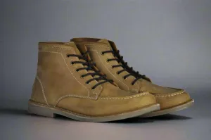 Men's Tan Robust Lace-Up Leather Boots