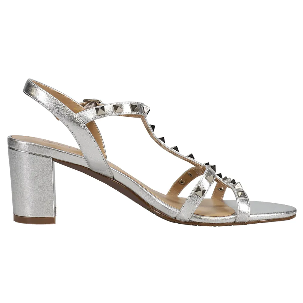Midge Metallic Studded Slingback Sandals