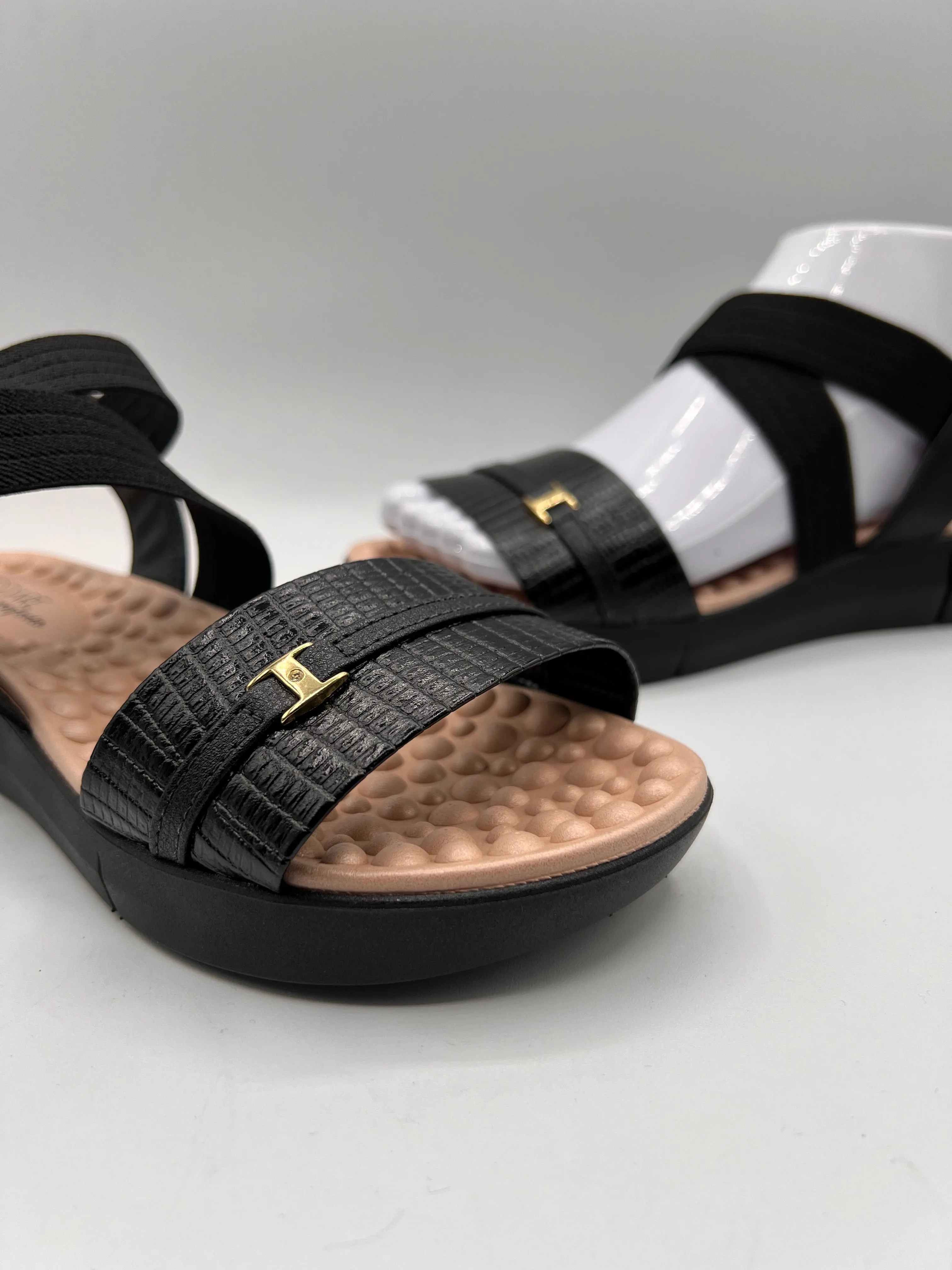 Modare Ladies Comfort Elastic Strap Thick Textured Sole Sandals