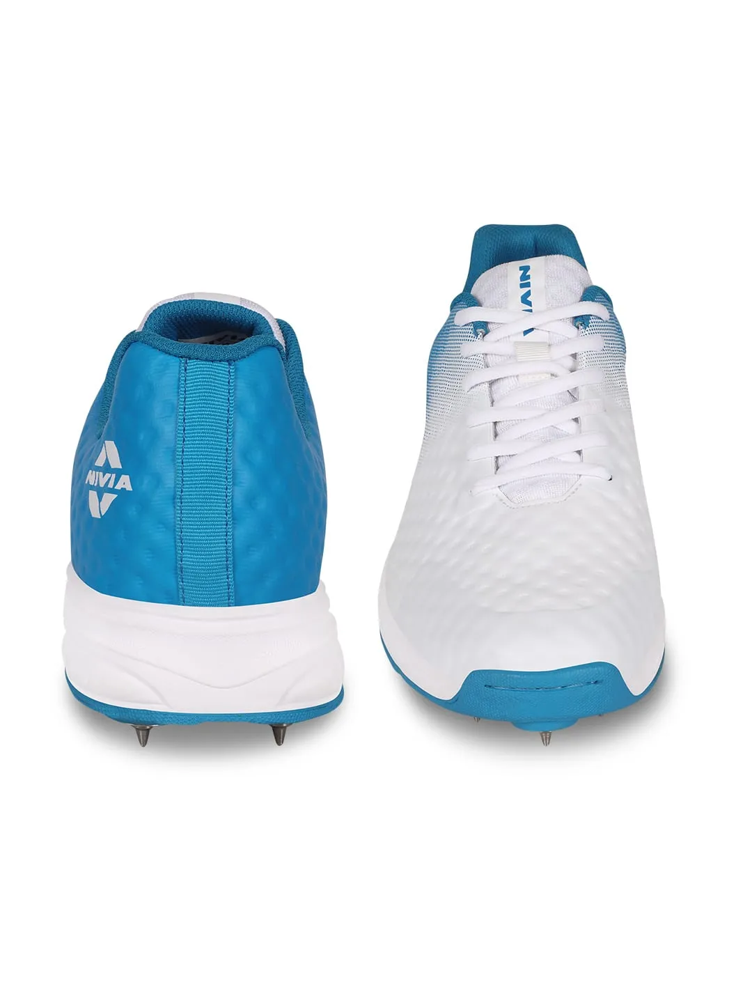 NIVIA crick-1000 (Bowling) Cricket Shoes for Men (Aster Blue/White)