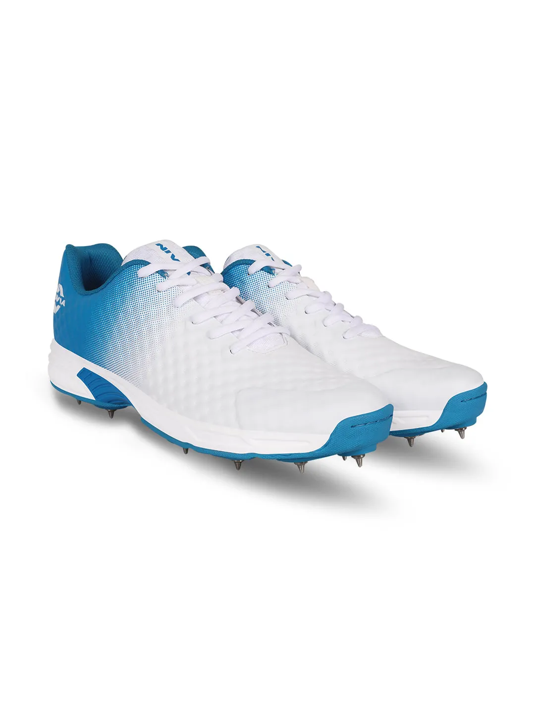 NIVIA crick-1000 (Bowling) Cricket Shoes for Men (Aster Blue/White)